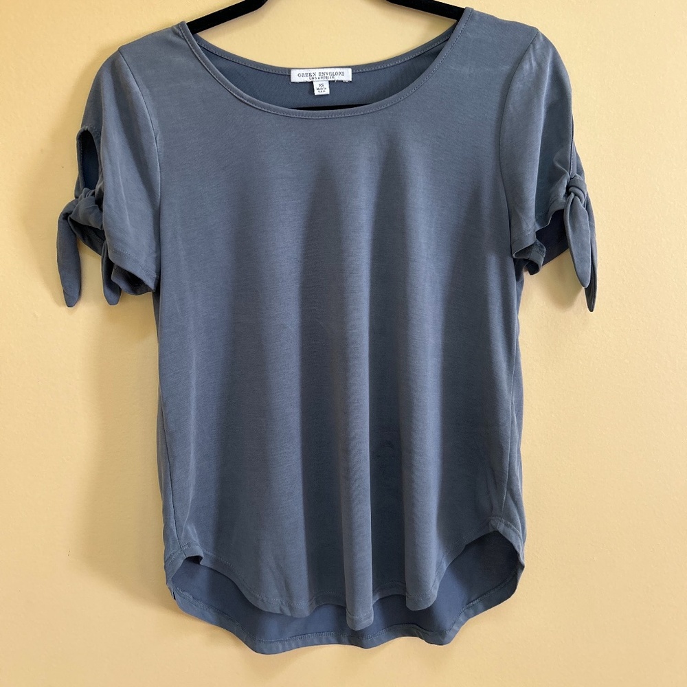 Green Envelope Tie Blouse